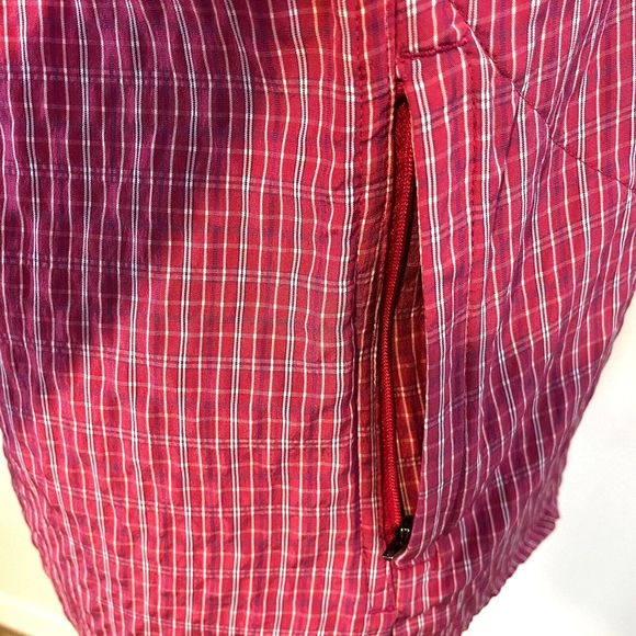 Eddie Bauer Womens Long Sleeve Button Front Top size SP Pink White Pinstriped - Picture 7 of 10